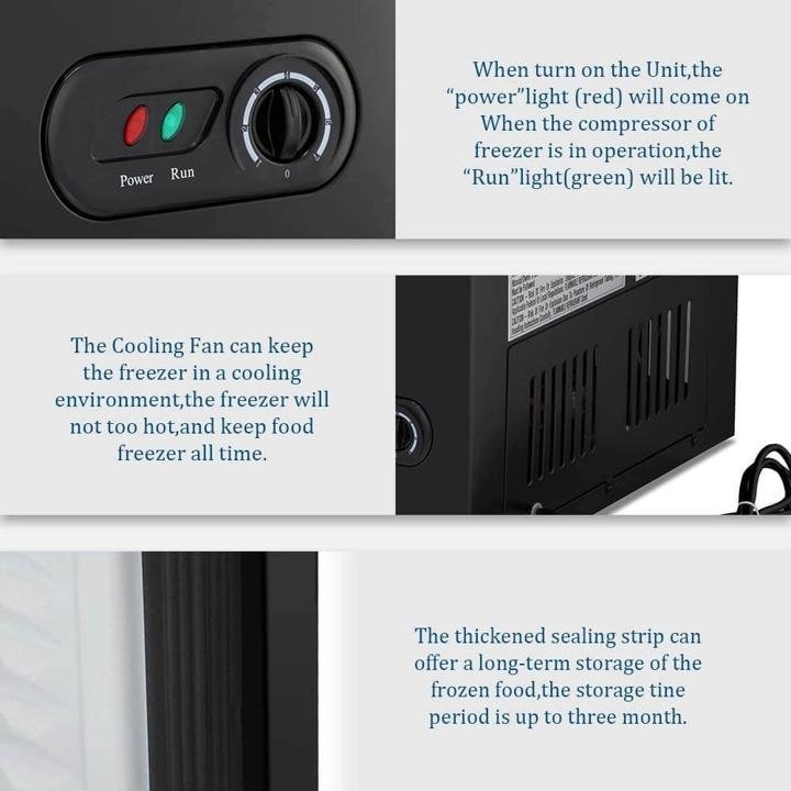 R.W.Flame 7.0 Cubic Feet Black Chest Freezer Little Freezer Removable Basket - Image 7