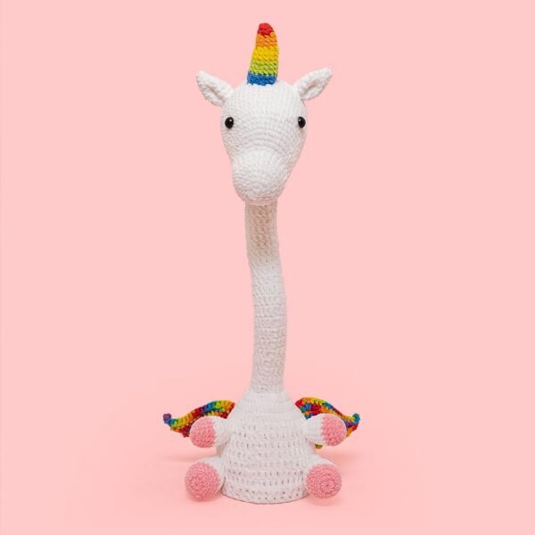 Dancing Unicorn Animal Can Sing and Dance Cute Crochet Kit-White