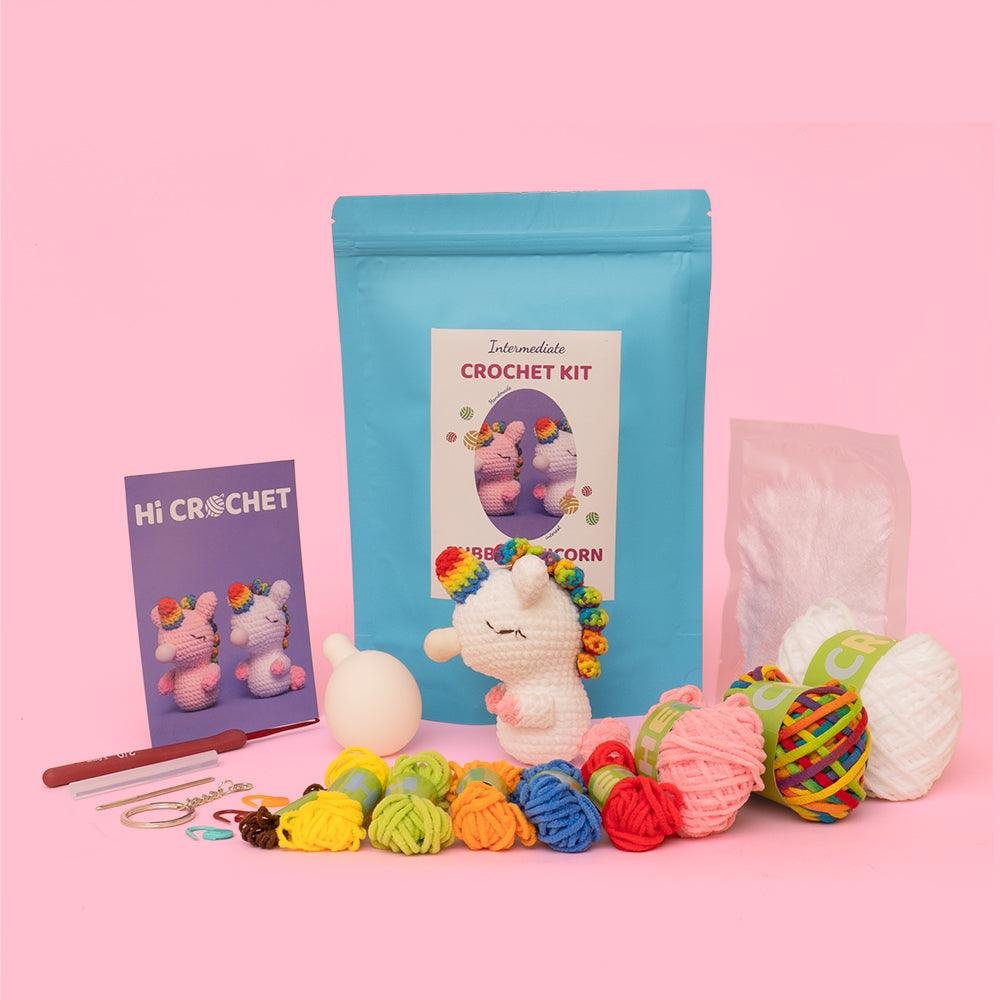 Press Bubble Unicorn Crochet Kit-White - Image 2