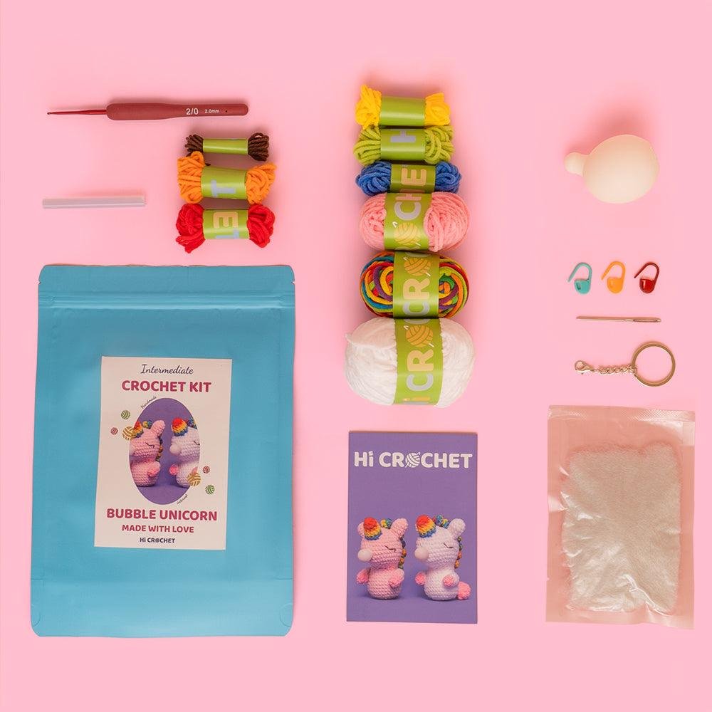 Press Bubble Unicorn Crochet Kit-White - Image 4