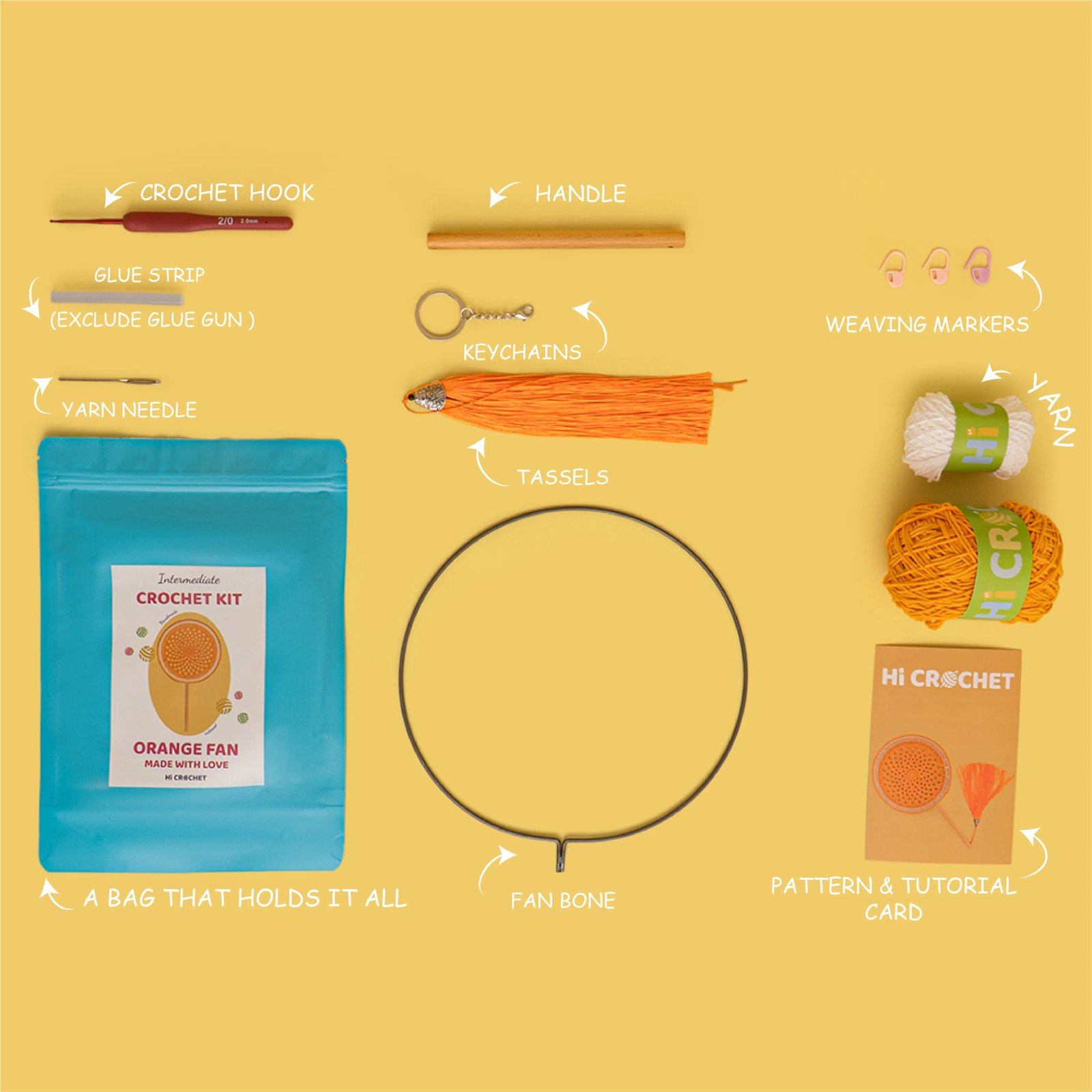 Orange Fan Crochet Kit - Image 8