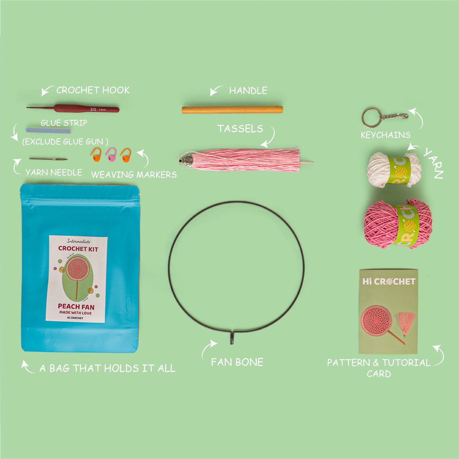 Peach Fan Crochet Kit - Image 8