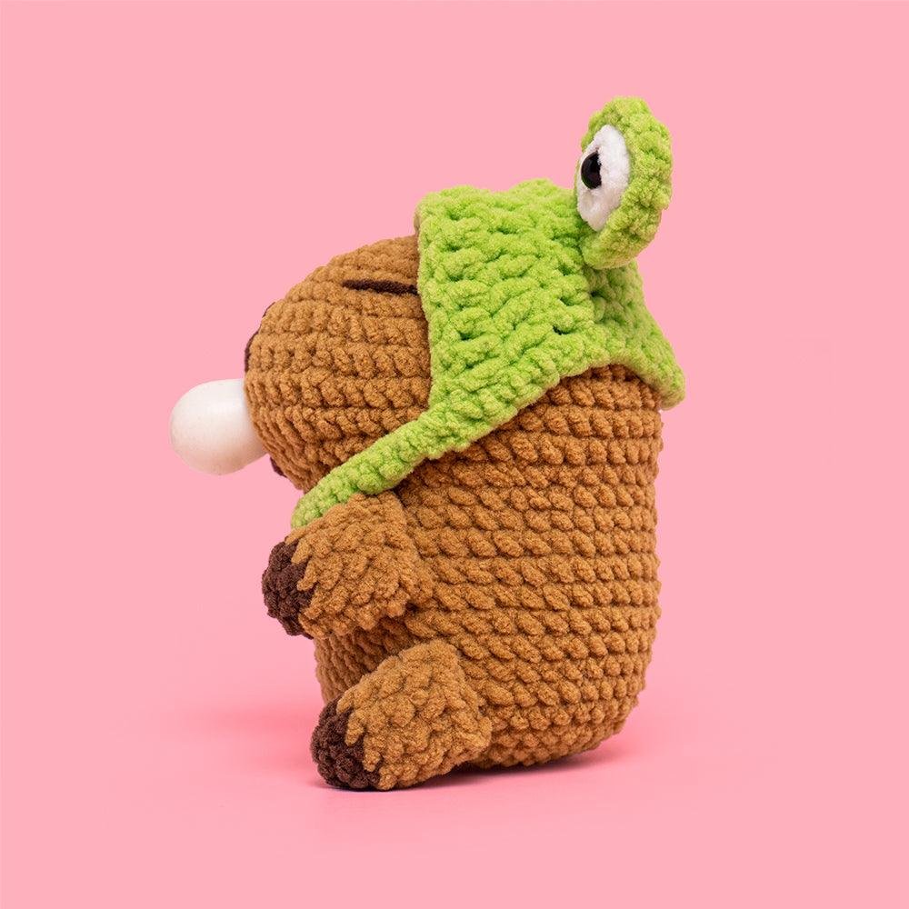 Capybara Crochet Kit With A Frog Hat - Image 2