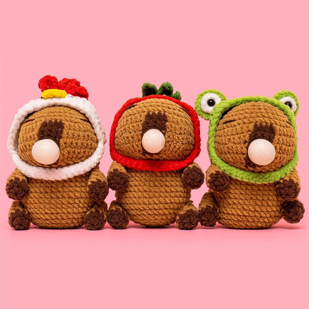 Capybara Crochet Kit With A Frog Hat - Image 4